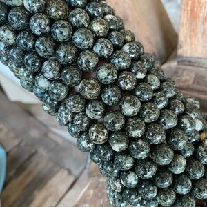 Genuine Unique Preseli Bluestone Stonehenge Bracelet with 10mm Round Beads  7”